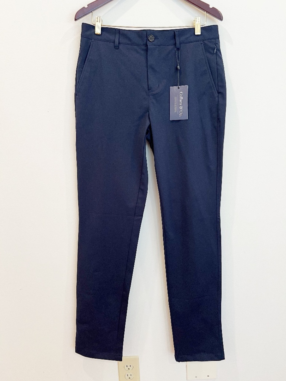 Collars Co Dress Pants Mens 32x32 Navy Tailored Fit Tech Fabric Stretch Trousers